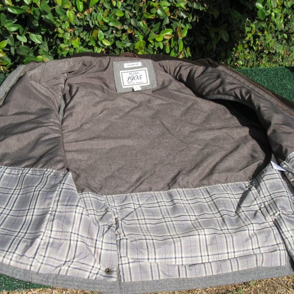 Men's Size Large Jos A Bank Tailored Fit Gray Quilted Wool Blend Vest - Picture 10 of 12